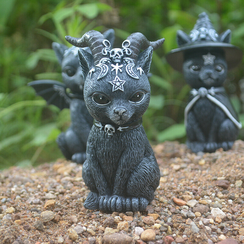 Halloween Katzendekorationen aus Harz