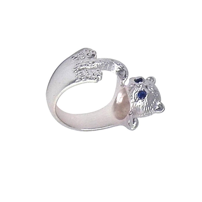 Süßer modischer blauäugiger Katzenring