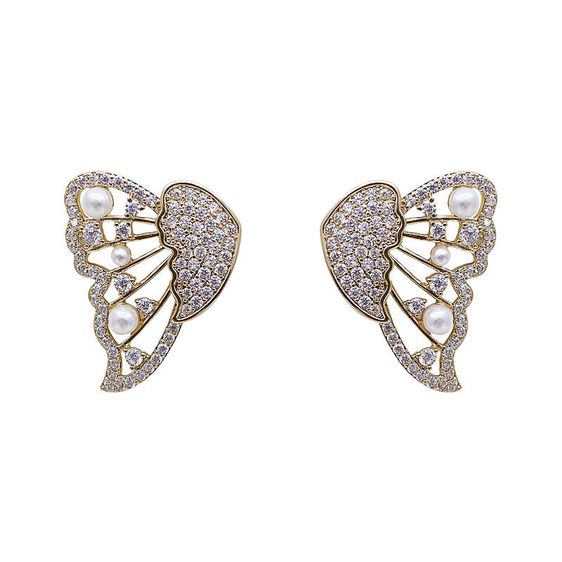 Schmetterlingsohrringe mit Perlen