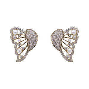 Schmetterlingsohrringe mit Perlen