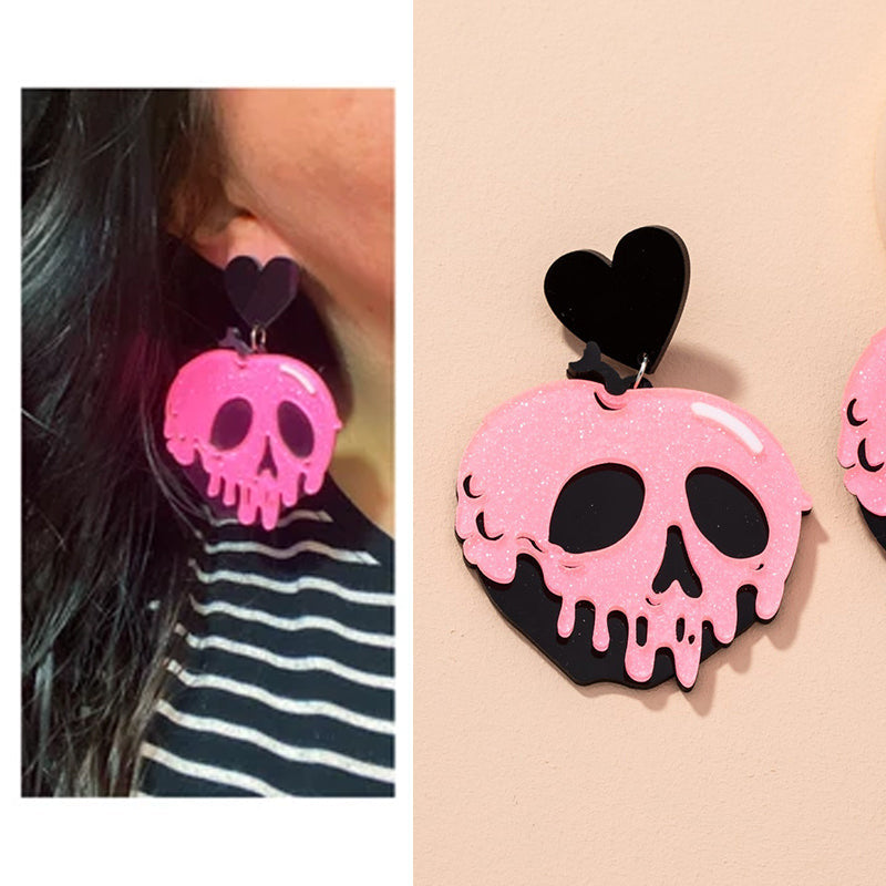Lustige Acryl Totenkopf Ohrringe