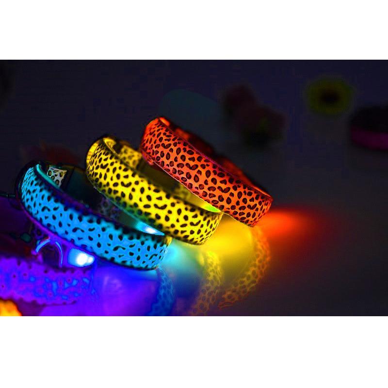 LED leuchtendes Hundehalsband mit Leopardenmuster