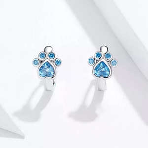 Süße Katzenkralle blaue Zirkonia Diamantohrringe