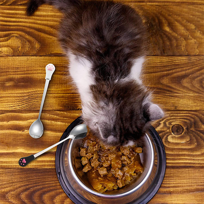 Haustier Edelstahl-Speiselöffel mit süßer Katze