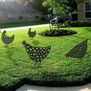 Einzigartige Hühnerkunstdekoration für Garten
