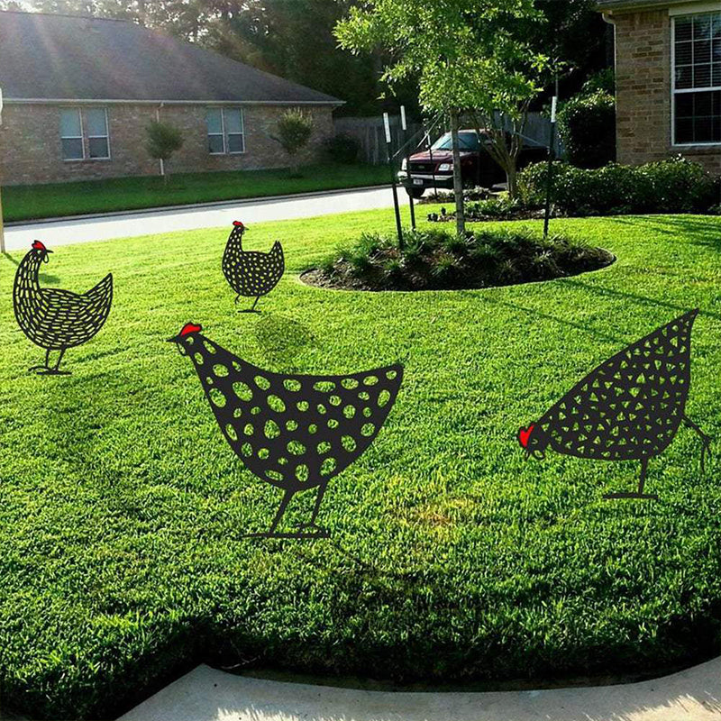 Einzigartige Hühnerkunstdekoration für Garten