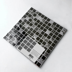 Kreative Fliesenaufkleber mit schwarzem Mosaik, 10 Stück
