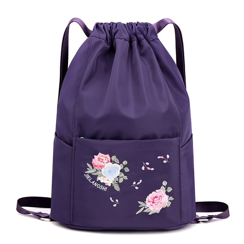 Faltbarer bestickter Kordelzug Rucksack