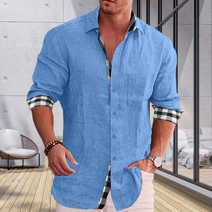 Herren Sommer Einfarbiges Kurzarmhemd