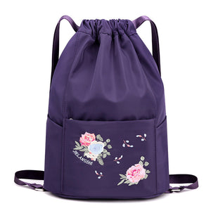 Faltbarer bestickter Kordelzug Rucksack