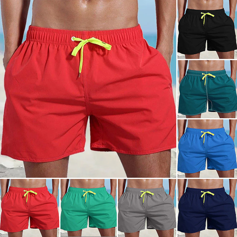 Einfarbige Wasserdichte Strandshorts für Herren