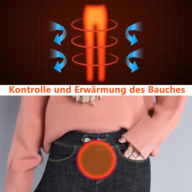 Doppelte Fleece-Thermo Jeans Hose