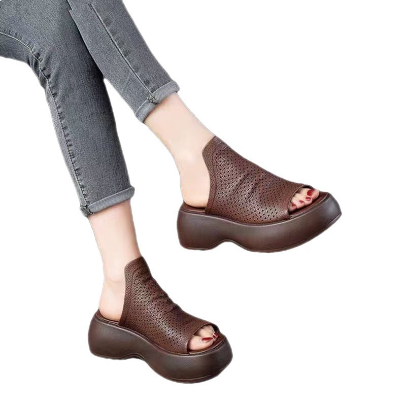 Atmungsaktive Plateausandalen für Damen