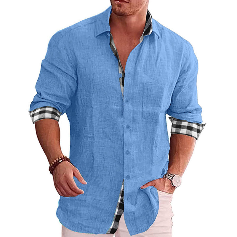 Herren Sommer Einfarbiges Kurzarmhemd