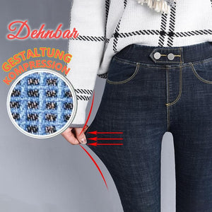 Doppelte Fleece-Thermo Jeans Hose