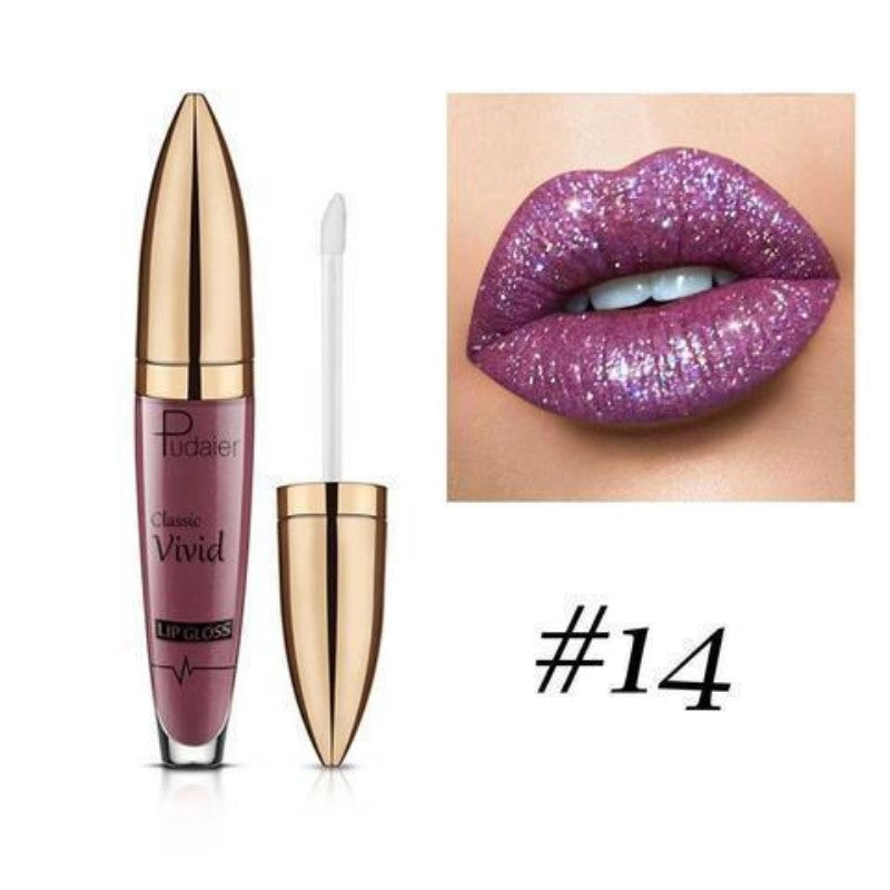 18 Farben Diamant Glänzender Langanhaltender Lippenstift