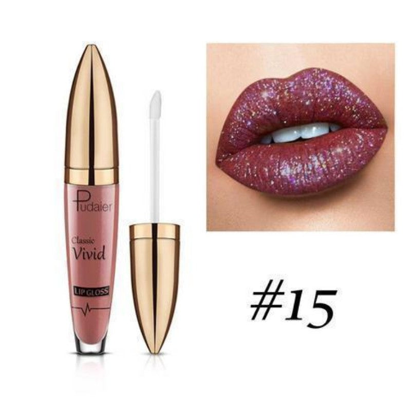 18 Farben Diamant Glänzender Langanhaltender Lippenstift