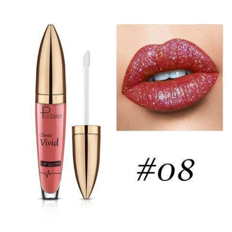 18 Farben Diamant Glänzender Langanhaltender Lippenstift