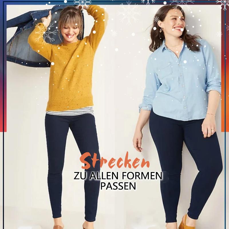 Doppelte Fleece-Thermo Jeans Hose
