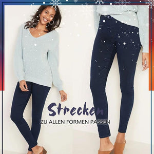 Doppelte Fleece-Thermo Jeans Hose