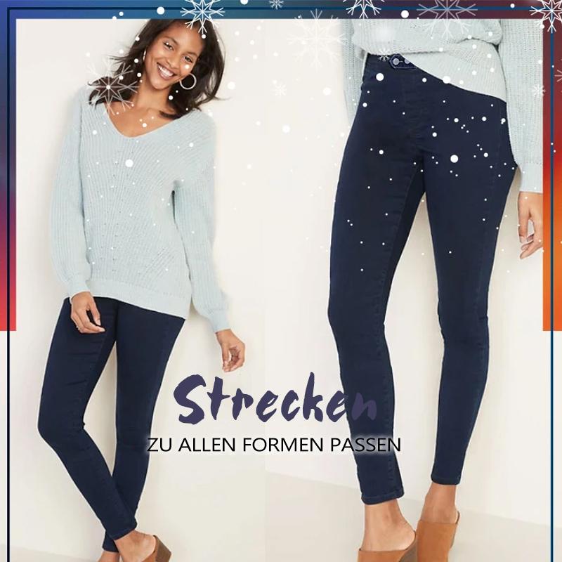 Doppelte Fleece-Thermo Jeans Hose